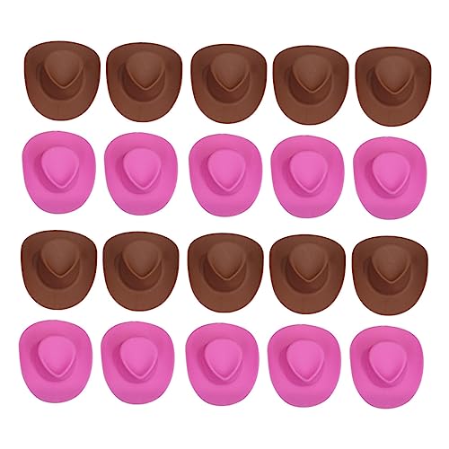 Supvox 20 Stück Mini Cowboy -Hutspielzeug winziger Hut winzige Hüte Cowboy-Partyhut Minihüte zum Basteln Western Hut Mini-Zubehör für Puppen Partybevorzugungshüte Miniatur -Dinge Plastik von Supvox