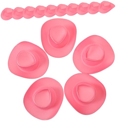 Supvox 20 Stück Mini-Cowboyhut cowboyhut doll Accessories Mini Cowboyhut für Dekoration Puppenzubehör Cowboyhut Kuh alle Kleine Hüte zum Selbermachen Miniaturhüte Plastik Rosa von Supvox