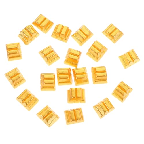 Supvox 20 Stück Mini-Goldstein Miniatur Dekorationen Ziegel Rechteckig Klein Mini- -dekore Puppenhaus Zubehör Selber Machen -Desktop-Ornamente Puppenhausdekor Golden Harz von Supvox