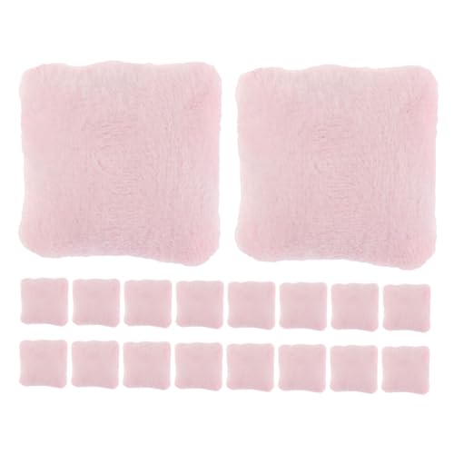 Supvox 20 Stück Mini Kissen Modell Mini Kissen Miniatur Puppenhaus Dekor Puppenhaus Miniatur Simuliertes Zubehör Für Puppen Rollenspiel Rosa Flanell von Supvox