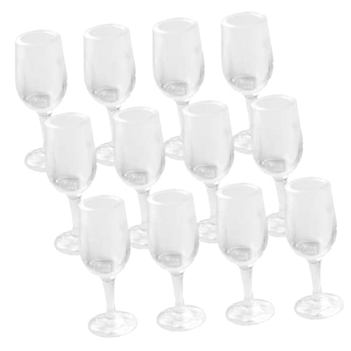 Supvox 20 Stück Mini Weinglas Puppenhausmöbel Miniatur Mini Puppenhaus Weingläser Mini-Hausgläser Puppenhaus Kelch plastikenten plasure dekoäste Decor Mini-Tassen Mini-Brille Transparent von Supvox