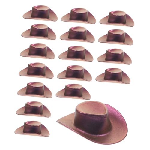 Supvox 20 Stück Mini-cowboyhut Mütze Im College-stil Cowboy-hut Mini-puppenhüte Kinderhut Mädchen Puppe Cowboyhüte Kleine Cowboyhüte Kuh Winzig Rand Violett von Supvox