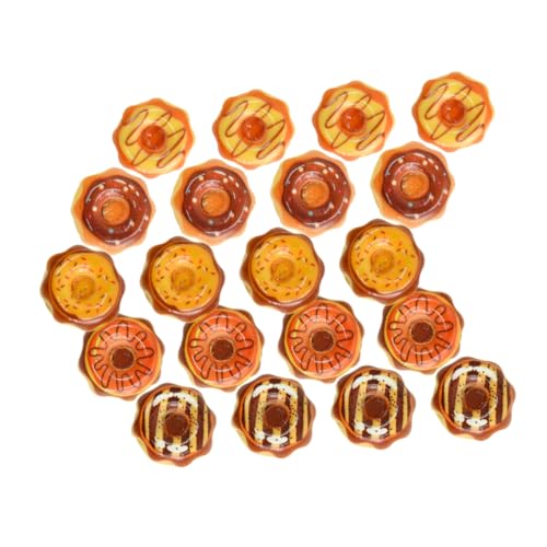 Supvox 20 Stück Miniatur-Donuts Mini-Donuts Puppenhaus-Donuts süßigkeiten Dollhouse zubehör susigkeiten Donut-Modelle Mini- -Rollenspiel dekorativer Mini-Donut Harz von Supvox