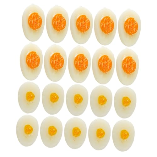 Supvox 20 Stück Miniatur-eierspielzeug Spielzeuge Miniatur-halbes Ei Miniaturhauszubehör Eierschmuck Ornamente Essen Vorgeben Mini Küchenei Mini-Ei- Kleines Ei PVC von Supvox