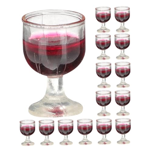Supvox 20 Stück Miniatur- -rotweinglas Miniaturen Party Kelch Stichworte Tassen Hochzeit Winzig Miniaturmodell Eines Rotweinbechers Puppe Weinbecher PVC Wiederverwendbar von Supvox