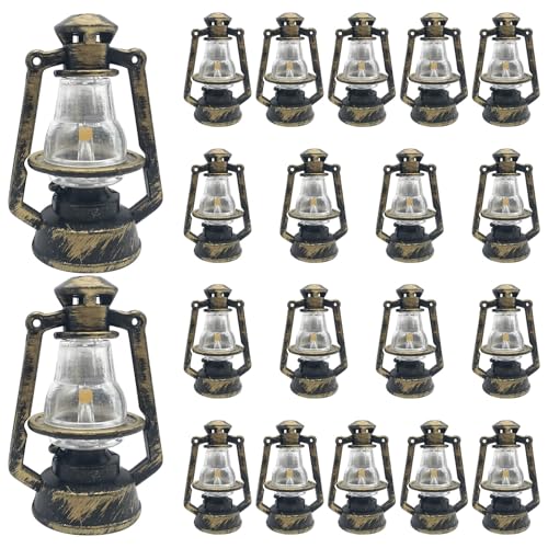 Supvox 20 Stück Puppenhaus-Petroleumlampe: Miniatur-Simulation Retro-Öllaterne Puppenhaus-Zubehör Mikroszenen-Ornamente für Mikrolandschaft von Supvox
