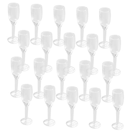 Supvox 20 Stück Puppenhaus Puppenbrille Miniaturkelche Mini- - Miniaturgase Puppe Weinbecher Miniatur-cocktailbechermodell Mini-hauscocktailbecher Mikro Kelch Plastik Transparent von Supvox