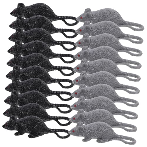 Supvox 20 Stück Ratten Streichspielzeug Gefälschte Ratten Requisiten Dekorationen Party Gruselig Realistisch Für Halloween Pelzige Rattenpuppe Miniaturen von Supvox
