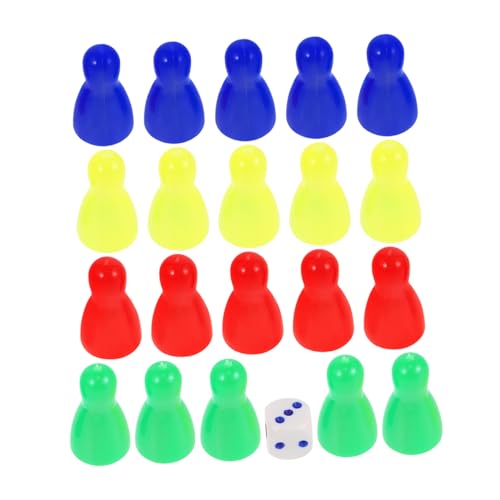 Supvox 20 Stück Spielsteine ​​Tischwürfel Spielbrettspiele Spielfiguren Schach Ersatzmarken Für Brettspiele Brettspielzubehör Tischmarker Spielbedarf Schachbrettzubehör Kunststoff von Supvox
