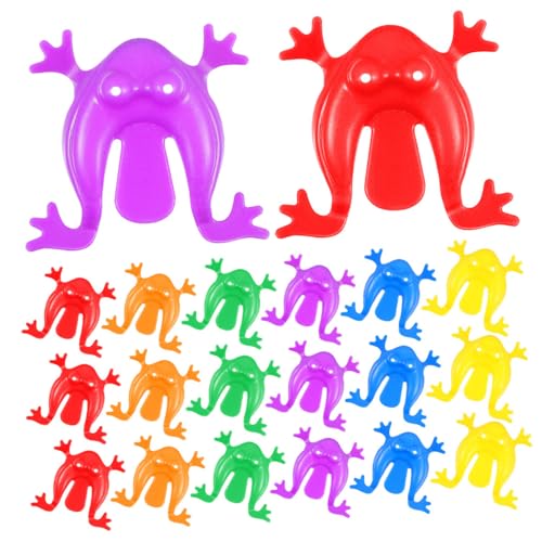 Supvox 20 Stück Teiliges Bunte Hüpfende Frösche aus Kunststoff für Einfach zu Bedienen Lustige Geschenkideen für Geburtstag Kindergarten und Freizeitaktivitäten Drinnen und Draußen von Supvox