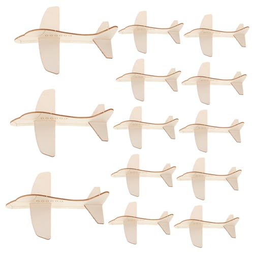 Supvox 20 Stück Teiliges DIY Holzflugzeug zum Bemalen Blanko Flugzeugmodell Bausatz für Kreatives Bastelspielzeug für Jungen und Mädchen Fördert Handfertigkeit und Teamarbeit von Supvox