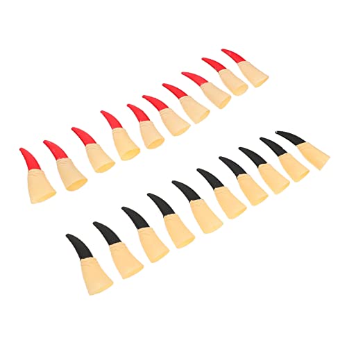 Supvox 20 Stück Teiliges Halloween Finger Nagel Realistische Rote Schwarze Fake Fingernägel Gruselige Claw Props für Karneval Kostüm Party und Cosplay Kompatibel mit Natur und von Supvox