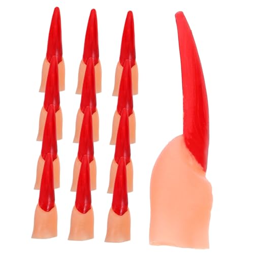 Supvox 20 Stück Teiliges Halloween Hexen Finger Rote Fake Fingernägel Realistische Kunststoff Finger Gruselige Party und Deko für Zombie Cosplay und Halloween Streiche Supvox 20 Stück Teiliges Halloween Hexen Finger Rote Fake Fingernägel Realistische Kunststoff Finger Gruselige Party und Deko für Zombie Cosplay und Halloween Streiche von Supvox