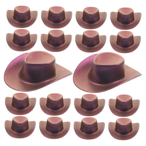 Supvox 20 Stück Teiliges Mini Cowboyhut Farbverlauf Gold Rot Dekorative Puppenhüte für Puppenhaus Vielseitige DIY Accessoires Kleine Westernhüte für Party und Raumdekoration von Supvox