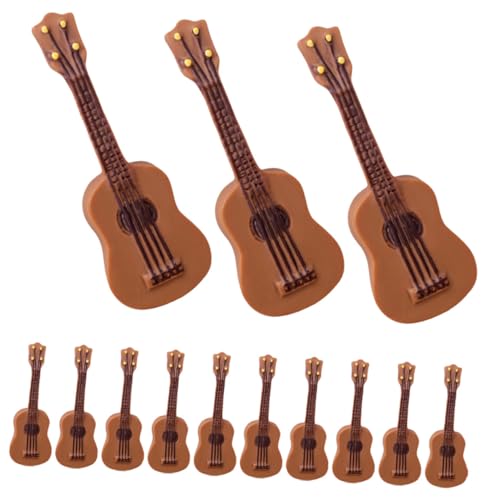 Supvox 20 Stück Teiliges Mini Gitarrenmodell aus Resin Realistische Miniatur Gitarre Deko mit Vintage Textur Glatt und Robust für Puppenhaus und Kleine Wohnkultur von Supvox