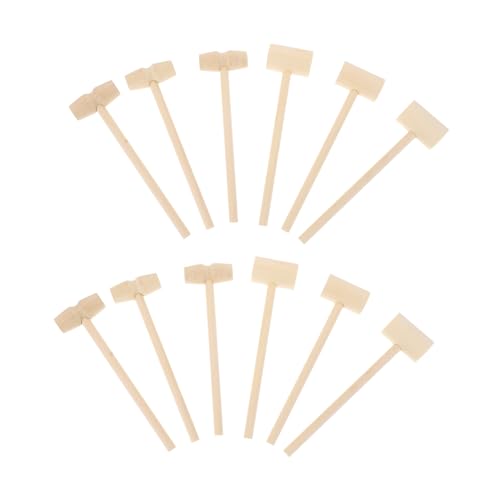 Supvox 20 Stück Teiliges Mini Holzhammer Kindgerechte Mallets zum Klopfen und Knacken Glatte Oberfläche ohne Grate Vielseitig Einsetzbar für Spiele und Schalentieröffnung Sicher für Ab von Supvox