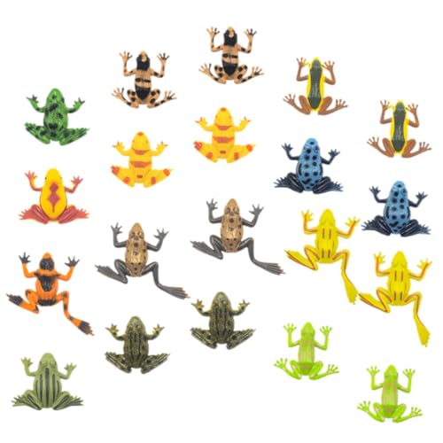 Supvox 20 Stück Teiliges Miniatur Froschfiguren Realistische Modellfrösche für Garten und DIY Dekoration Detailreiche Kleine Froschornamente für Puppenhäuser und Feengärten von Supvox