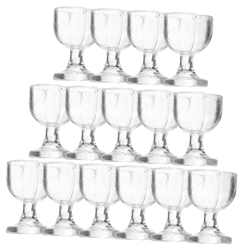Supvox 20 Stück Teiliges Miniatur Weinglas Transparente Mini Weingläser mit Rundem Boden Puppenhaus Zubehör Bruchsicher für Puppenhaus Küche und Kreative DIY Spiele von Supvox