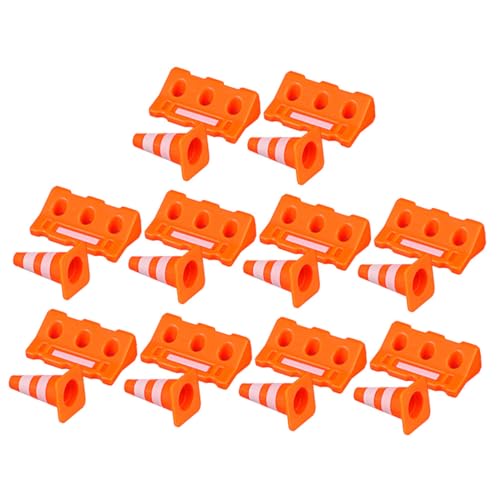 Supvox 20 Stück Teiliges Verkehrszeichen aus Kunststoff Mini Verkehrshütchen und Straßensperren Pädagogisches Lernspielzeug für Jungen und Mädchen zur Verkehrserziehung und Entwicklung von Supvox