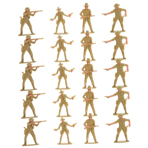 Supvox 20 Stück Teiliges Western Cowboy Figuren Detailreiche Modelle Western Actionfiguren für Sandtisch Rollenspiele und Miniatur Dekoration von Supvox