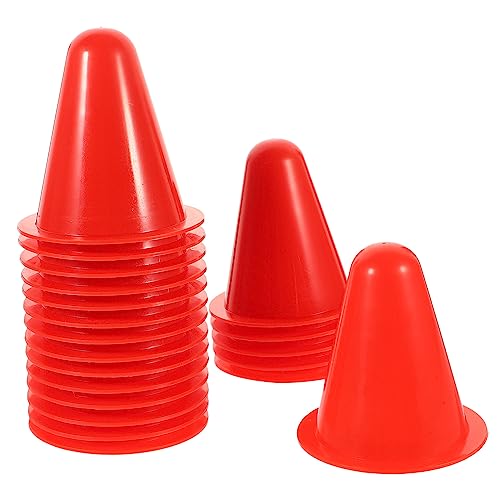 Supvox 20 Stück Trainingshütchen Fußball Beweglichkeit Für Trainingskegel Ausbildung Hindernis Zapfen Sport Universeller Skating-markierungskegel Plastik Rot von Supvox