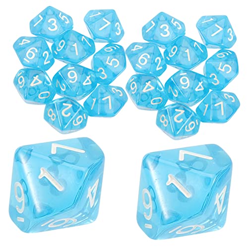 Supvox 20 Stück Transparente Digitale Würfel Retro-Würfel Token -Zählerwürfel riesige Würfel klare Würfel zehn Kinderbrettspiele Brettspiel Würfel Brettspiele Teenager Acryl Blau von Supvox