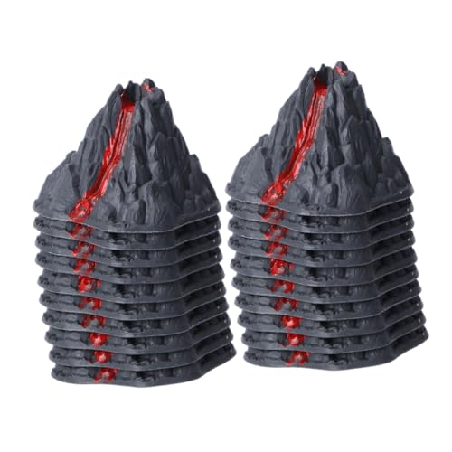 Supvox 20 Stück Vulkan-Lava- Lernspielzeug Vulkan Vulkanspielzeug für Vulkan-Bausatz klein Mini-Vulkan-Statue- Mini-Vulkan- Plastik Grey von Supvox