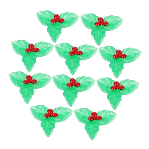 Supvox 20 Stück Weihnachts Frucht Ornamente weihnachtsdeko weihnachtsornamente Stechpalmenbeeren zum Basteln Stechpalmenblätter Mini-Ornamente für Mini-Baum künstliche Stechpalmenbeeren von Supvox