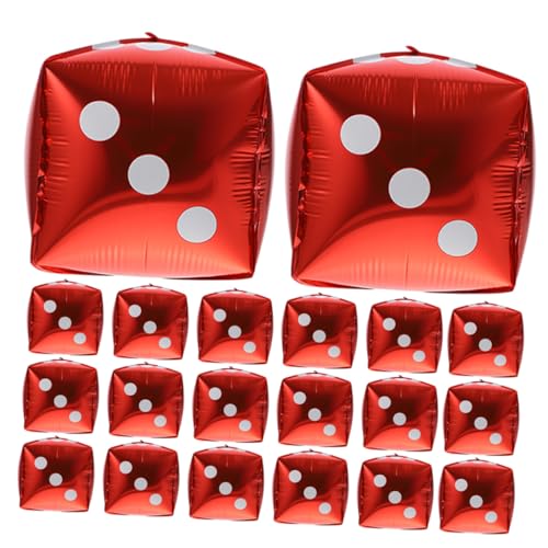 Supvox 20 Stück Würfel Aluminiumfolie Luftballons Rot Würfelförmig Party Deko Thema Für Geburtstag Hochzeit Veranstaltung Fotorequisiten von Supvox