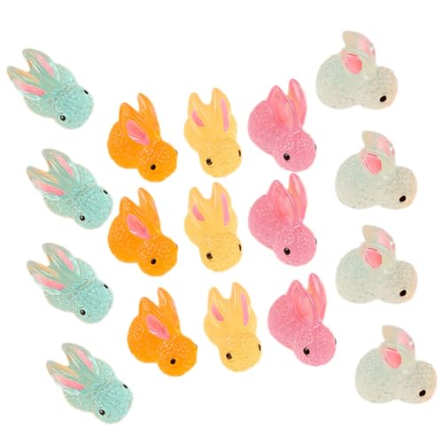 Supvox 20 Stück im Dunkeln leuchtendes Kaninchen Hase Kaninchendekore Harzhäschen basteln Kaninchen-Desktop-Dekoration Miniatur-Häschen Miniaturhäschen basteln von Supvox