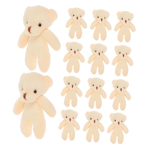 Supvox 20 Stück kleine Bärenspielzeuge Mini-Bär-Dekorationen Sachen weiche Plüschbären ausgestopfte Tiere tragen Little Bear multifunktionale Bärenfiguren Mini-Bären- Stoff Beige von Supvox