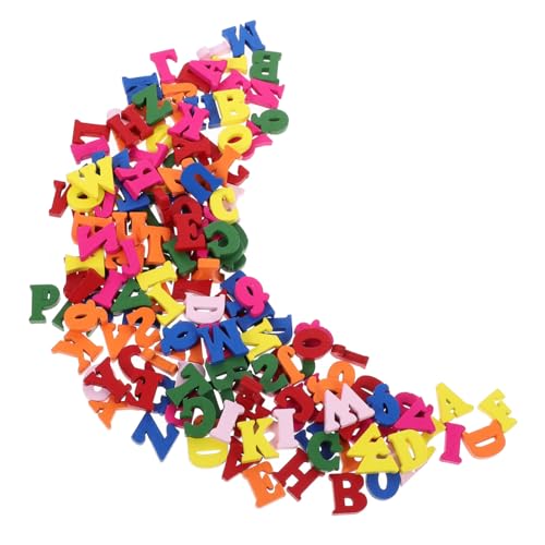 Supvox 200 Stück Buchstabenverzierungen Ornament Buchstaben des Alphabets Stehen klein bunt für Dekoration Weihnachten weinachtsdeko große Holzbuchstaben Holzscheiben zum Basteln hölzern von Supvox