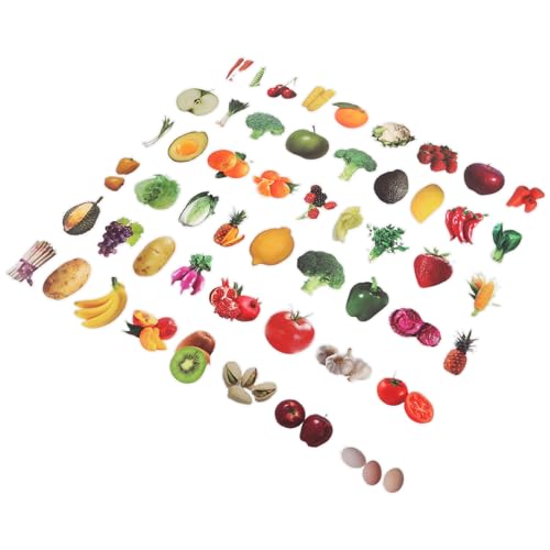 Supvox 200 Stück Obst und Gemüse Sticker wasserdichte Lernaufkleber mit Realistischen Motiven Vielseitig für Garten Schule Laptop Trinkflasche Belohnung und Basteln von Supvox