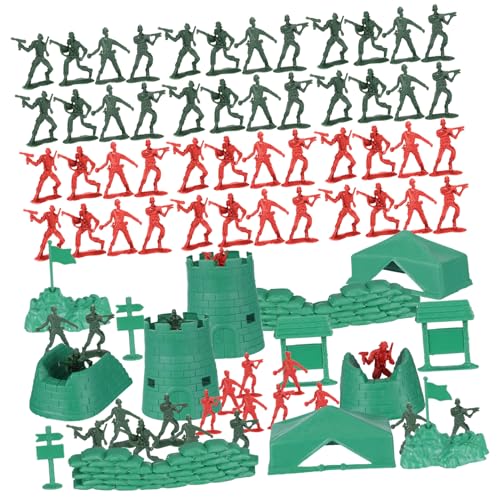 Supvox 200 Stück Teiliges Mini Soldaten Kunststoff Figuren in Rot und Grün Realistische Armee Spielfiguren für Sicher Robust für Rollenspiele und Kindergeburtstage von Supvox