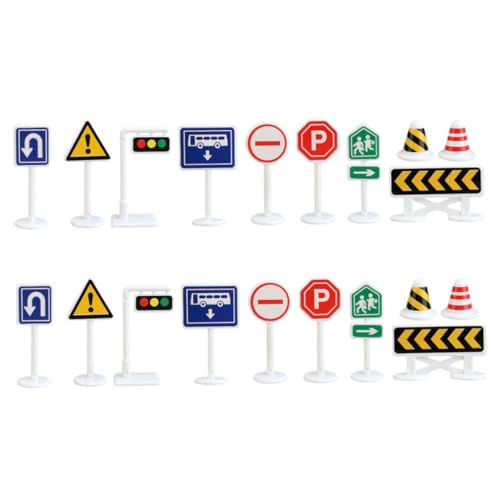 Supvox 20Stücke Teiliges Mini Verkehrsschilder Spielset Für Realistische Straßenschilder Für Kreatives Lernen Und Verkehrssicherheit von Supvox