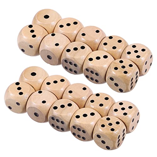 Supvox 24 Stück Holzwürfel Mini Würfel Handbemalte Holzwürfel Partyspiel Holzwürfel DIY Bastelwürfel Holzspielwürfel Mehrzweck Holzwürfel 6 Seitige Würfel Holz Spitzenwürfel von Supvox