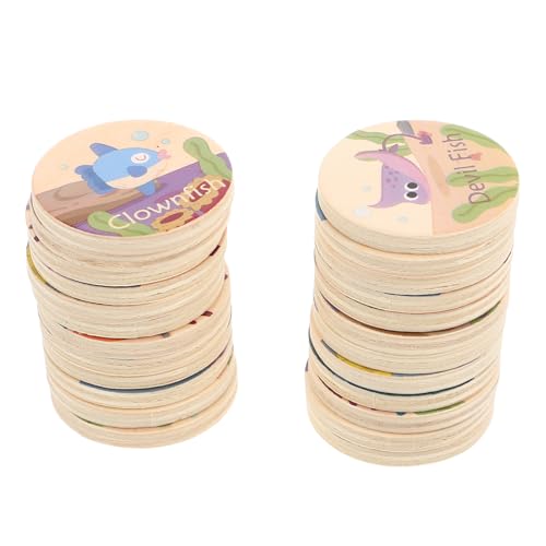 Supvox 24 Stück Marine Animal Memory Chess Kleine Meerestierfiguren Kleinkind-Matching-Spiel Erinnerungsspielzeug Passende Spiele Kinderfiguren Meeresfiguren Holz Khaki von Supvox