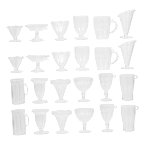 Supvox 24 Stück Miniaturbecher Mini-Wasserbecher Mini-Trinkbecher winzige Wasserbecher Mini-Hausbechermodelle Miniatur-Puppenhauszubehör Minispielzeug für Puppen Plastik von Supvox
