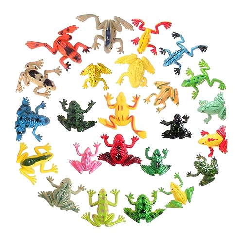 Supvox 24 Stück Modell Mini Frosch Miniatur Frösche Statue Frosch Haustiere Haustier Kaninchen Ente Winziger Frosch Kleine Frösche Froschzeug Rattenspielzeug Froschdekor Kinderspielzeug von Supvox