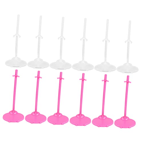 Supvox 24 Stück Puppen unterstützen klein wiedergeborene Puppe Figure Stand puppenzubehör Puppenständer für tapete pink Actionfigur Puppenständer Figurenständer Plastik von Supvox