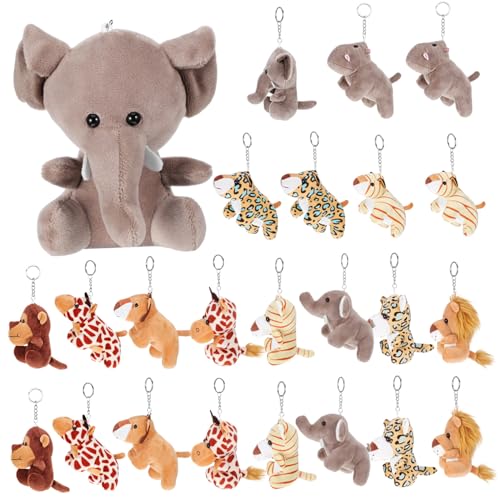 Supvox 24 Stück Schlüsselbundpuppe Schlüsselanhänger-Ornamente Mini-Plüschtier Kuscheltier schlüsselanhänger mini plüschtiere Mini Stoffed Animal Party Gefälligkeiten Kuscheltier-Anhänger von Supvox