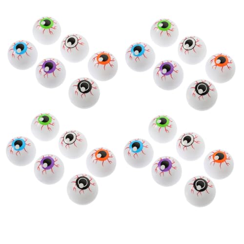 Supvox 24 Stück Teiliges Halloween Augäpfel Bunte Hohle Elastische Requisiten für Gruselige Partydekorationen und Diy Bastelzubehör Langlebige Wiederverwendbare Halloween Deko von Supvox