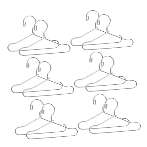 Supvox 24 Stück Teiliges Mini Kleiderbügel aus Langlebigem für Puppenkleidung Puppenhaus Garderobe Miniatur Aufbewahrung Silber von Supvox