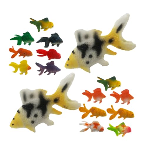 Supvox 24 Stück Teiliges Miniatur goldfischmodell aus Resin Realistische Farbenfrohe Meereslebewesen Figur Detailgetreue Handwerkskunst Kompakte Deko für Aquarium Schreibtisch und Garten von Supvox