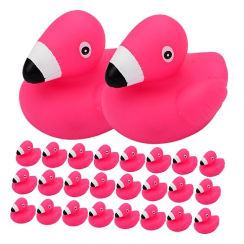 Supvox 24 Stück Teiliges Wasserspielzeug Flamingo Badespaß Bunte Cartoon Badetierchen für Junge Mädchen und Kleinkinder Weiche Quiekende Badeente für Dusche und Badewanne von Supvox
