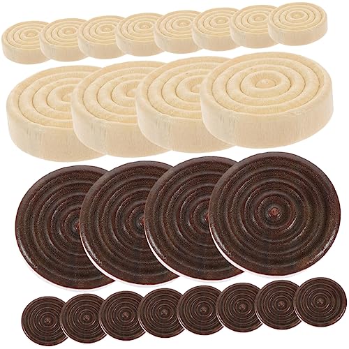 Supvox 24Stücke Holz Backgammon Und Dame Spielsteine Runde Schachfiguren Für Brettspiele Holzfarbe Ersatzteile Für Spielzubehör von Supvox