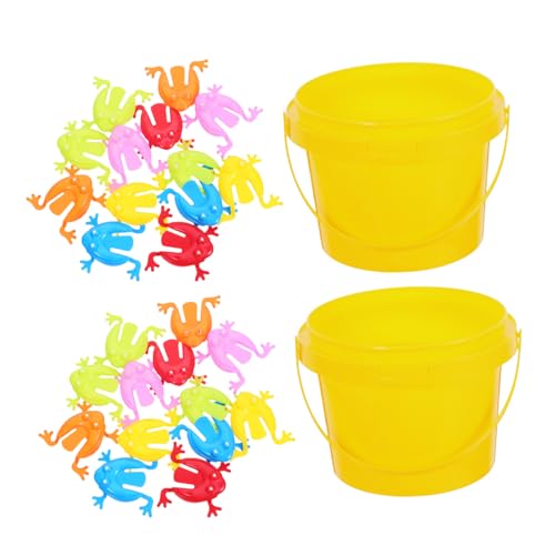 Supvox 24Stücke Teiliges Sprungfrosch für Pädagogisches mit Bunten Fröschen für Drinnen und Draußen Leicht und Tragbar Fördert Kreativität und Farberkennung von Supvox