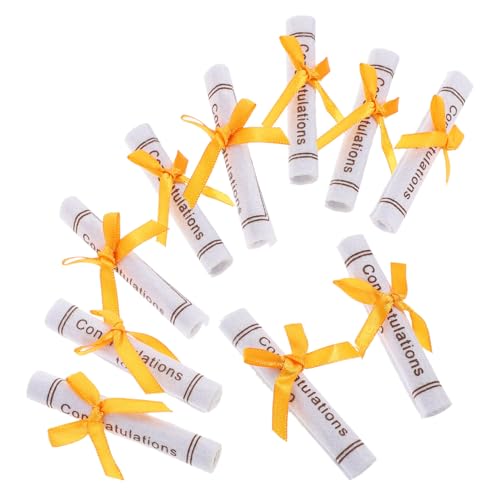 Supvox 25 Stück Abschlusspuppenzubehör büro Dekoration Office Decoration Party Decoration Abschlussfeier-Dekoration tragen Mini Figurendekor aus Vliesstoff Zertifikat Scroll-Ornament von Supvox