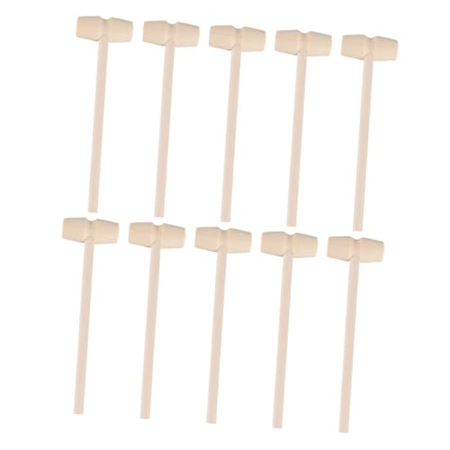 Supvox 25 Stück Teiliges Holzhammer Set Miniatur Hammerspielzeug zum Krabbenknacken und Nussöffnen Vielseitig für DIY Schmuck und Lederhandwerk Geeignet als Pädagogisches Werkzeug von Supvox