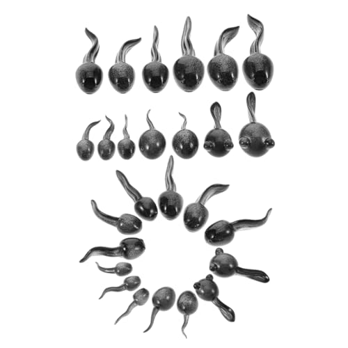 Supvox 26 Stück Miniatur Kaulquappen Figuren aus Resin für Mikro Landschaften Kreative Dekoration für Moosgärten und Aquarien Realistische Tierornamente für DIY Projekte von Supvox
